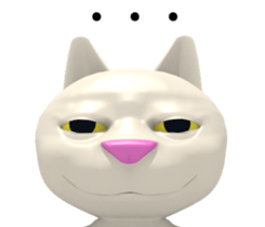 3D White Cat sticker #15576735