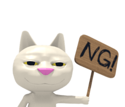 3D White Cat sticker #15576744