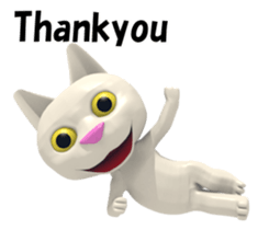 3D White Cat sticker #15576751