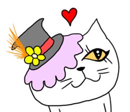 Cat with a hat 5 sticker #15578831