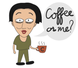 Sleepless Ma'am, Coffee or me? sticker #15581530