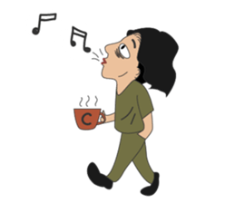 Sleepless Ma'am, Coffee or me? sticker #15581541