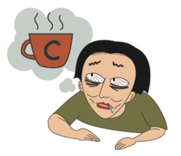 Sleepless Ma'am, Coffee or me? sticker #15581568