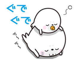 White and round cute character sticker #15589191