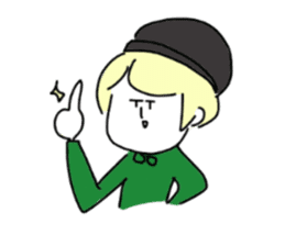 Blonde knit girls sticker #15590666