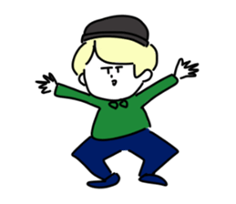 Blonde knit girls sticker #15590667