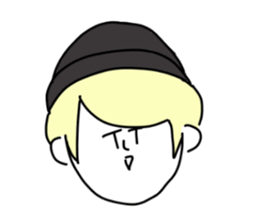 Blonde knit girls sticker #15590669