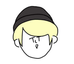 Blonde knit girls sticker #15590669