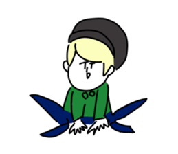 Blonde knit girls sticker #15590670