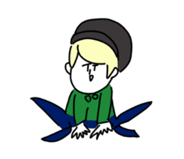 Blonde knit girls sticker #15590670