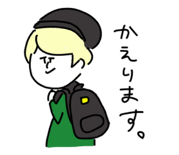 Blonde knit girls sticker #15590673