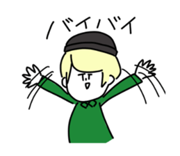 Blonde knit girls sticker #15590674