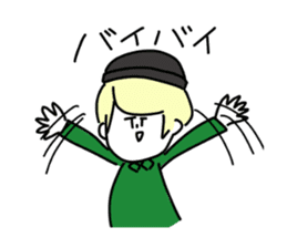 Blonde knit girls sticker #15590674