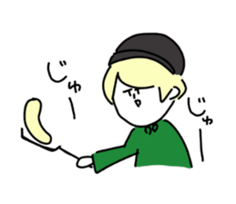 Blonde knit girls sticker #15590678