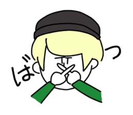 Blonde knit girls sticker #15590682