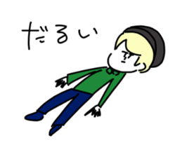 Blonde knit girls sticker #15590683