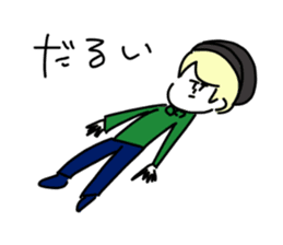 Blonde knit girls sticker #15590683