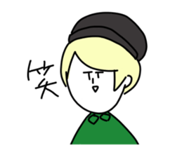Blonde knit girls sticker #15590691
