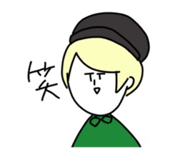 Blonde knit girls sticker #15590691