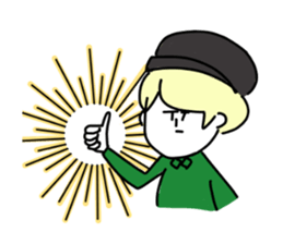 Blonde knit girls sticker #15590693