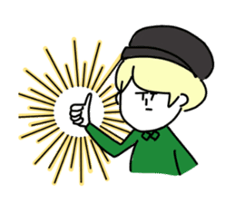 Blonde knit girls sticker #15590693