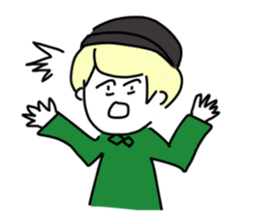 Blonde knit girls sticker #15590697