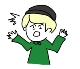 Blonde knit girls sticker #15590697