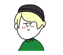 Blonde knit girls sticker #15590701