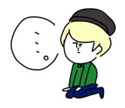 Blonde knit girls sticker #15590703