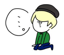 Blonde knit girls sticker #15590703