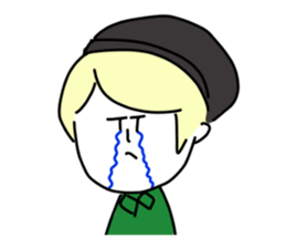 Blonde knit girls sticker #15590704