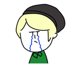 Blonde knit girls sticker #15590704
