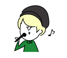 Blonde knit girls sticker #15590705