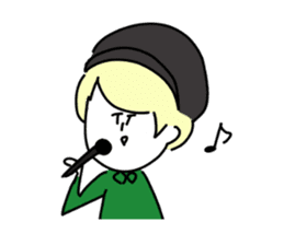 Blonde knit girls sticker #15590705