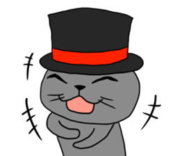 Cat with a hat 4 sticker #15592811
