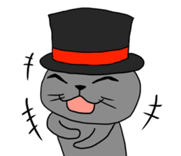 Cat with a hat 4 sticker #15592811