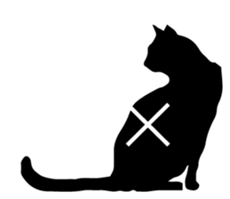 Minimal cat sticker #15596042