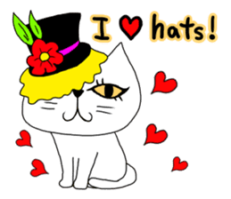 Cat with a hat sticker #15601228