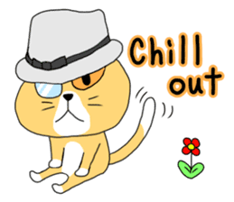 Cat with a hat sticker #15601229
