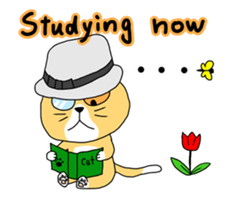 Cat with a hat sticker #15601244