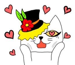 Cat with a hat sticker #15601245