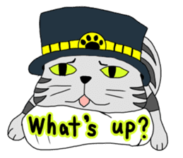 Cat with a hat sticker #15601246