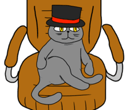 Cat with a hat sticker #15601250
