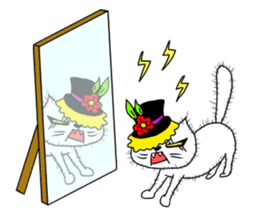 Cat with a hat sticker #15601253
