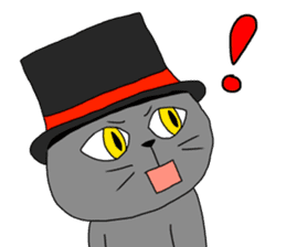 Cat with a hat sticker #15601254