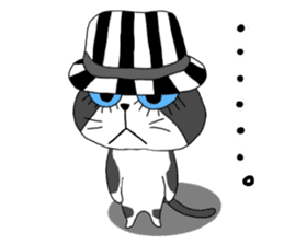 Cat with a hat sticker #15601258