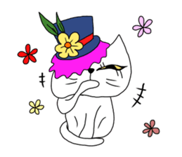 Cat with a hat sticker #15601261