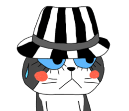 Cat with a hat sticker #15601262