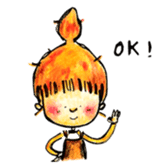 Orange Puffy Hair sticker #15606114