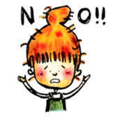 Orange Puffy Hair sticker #15606117